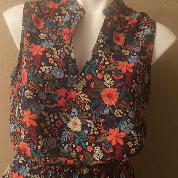 Anne Klein floral midi length tie waist dress - Picture 2 of 4